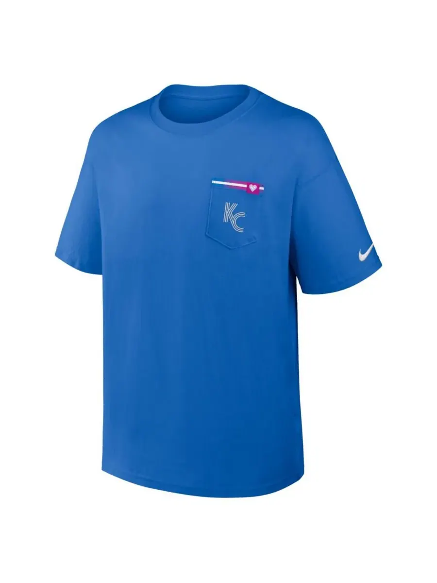 Футболка с карманом на груди, свободного кроя, Max90, Kansas City Royals Nike — изображение 2 из 3, королевский