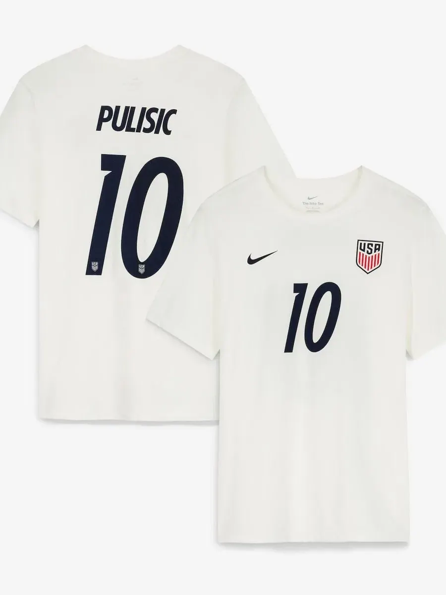 Футболка с длинным рукавом Christian Pulisic Cream USMNT Home Name & Number Nike