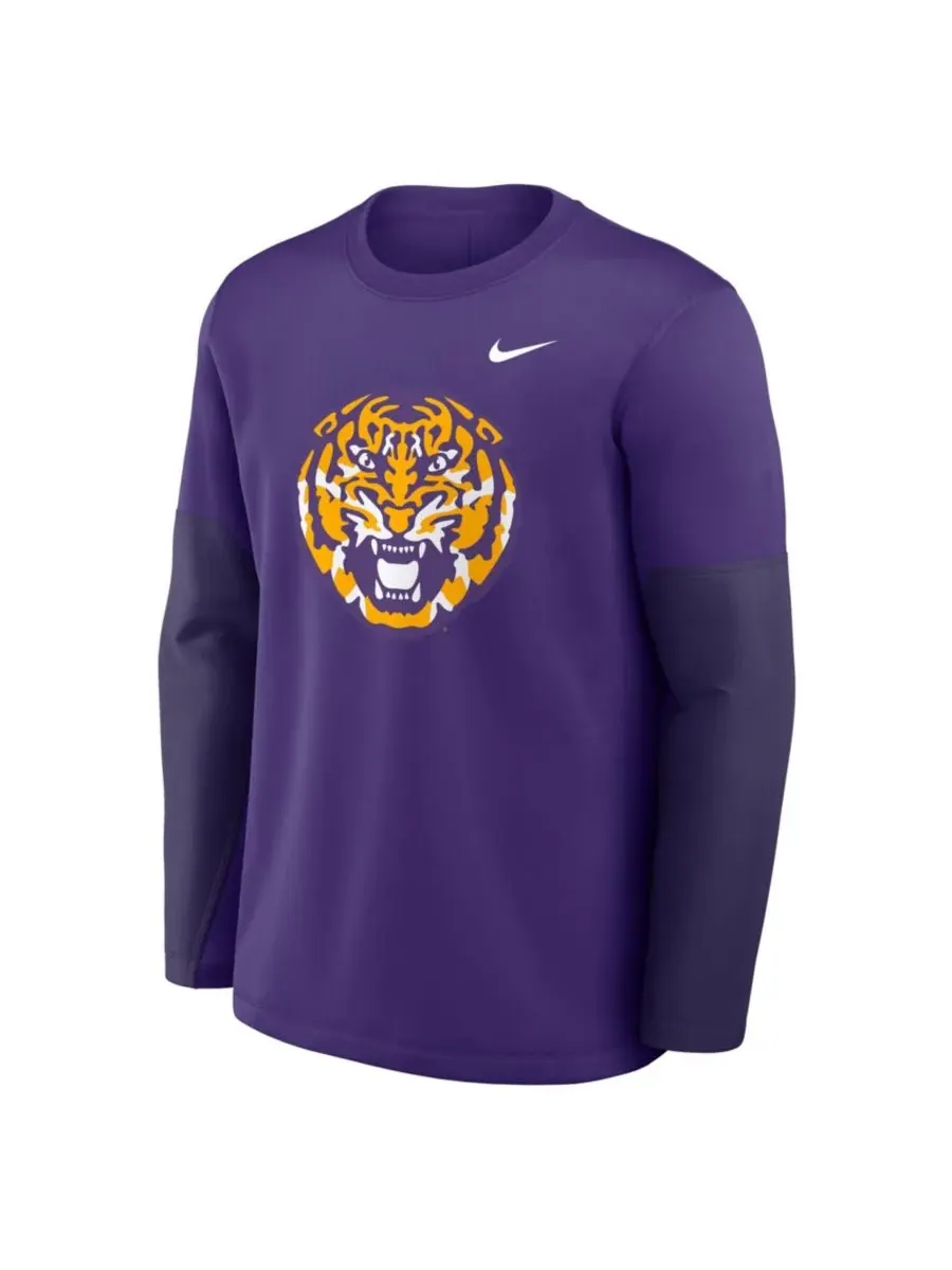 Nike Мужская фиолетовая футболка с длинным рукавом LSU Tigers 2025 Sideline Coach Performance — изображение 5 из 5
