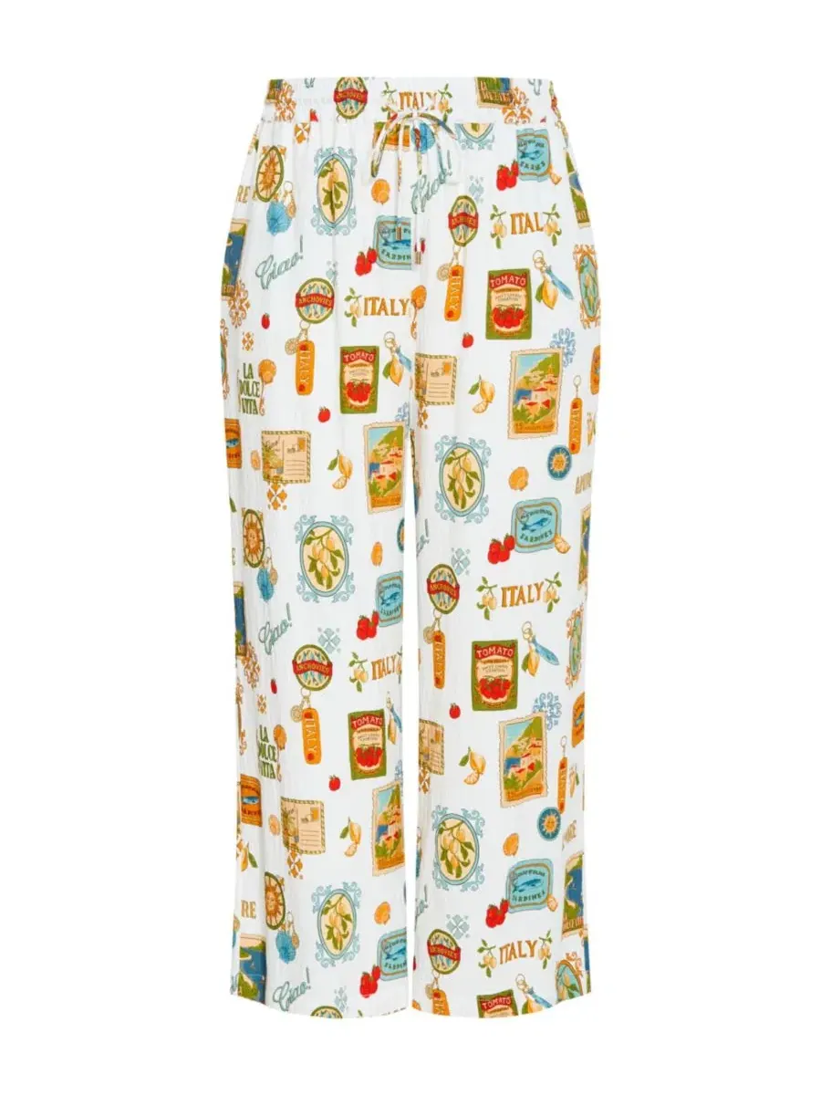 Брюки с принтом Amore Print Wide Leg CITY CHIC, Creme La Dolce — изображение 3 из 5