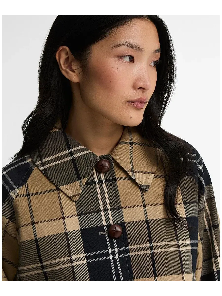 Женский укороченный жакет с клетчатым принтом, модель Delilah Barbour, Birchwood Dress — изображение 3 из 5