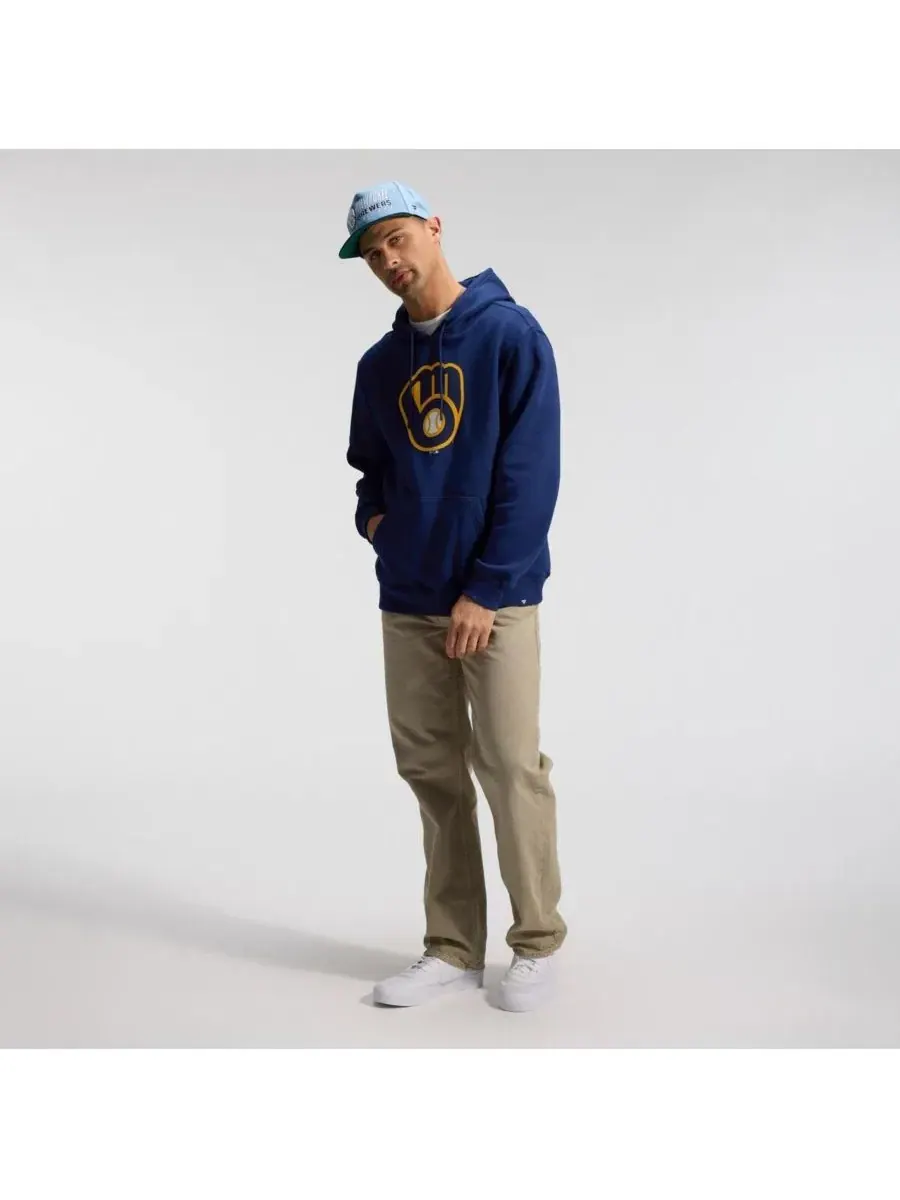 Мужская толстовка темно-синего цвета с основным логотипом Milwaukee Brewers Fanatics — изображение 3 из 8, темно-синий