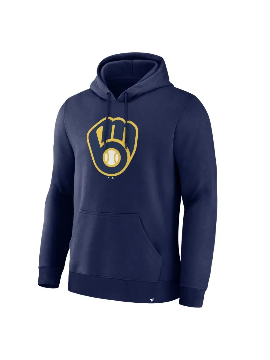 Мужская толстовка темно-синего цвета с основным логотипом Milwaukee Brewers Fanatics — изображение 5 из 8, темно-синий