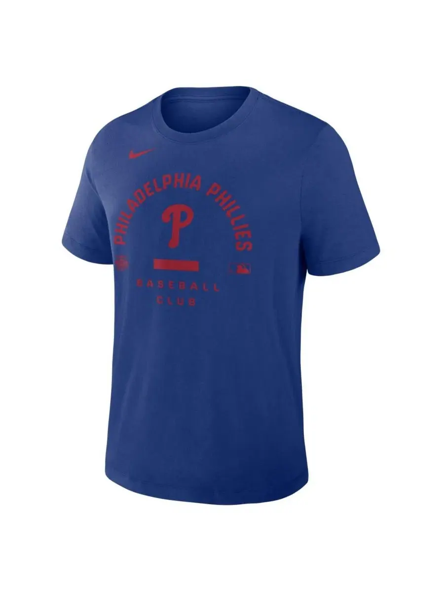 Мужская футболка Royal Philadelphia Phillies Authentic Collection Early Work Tri-Blend Dri-FIT Nike — изображение 2 из 3