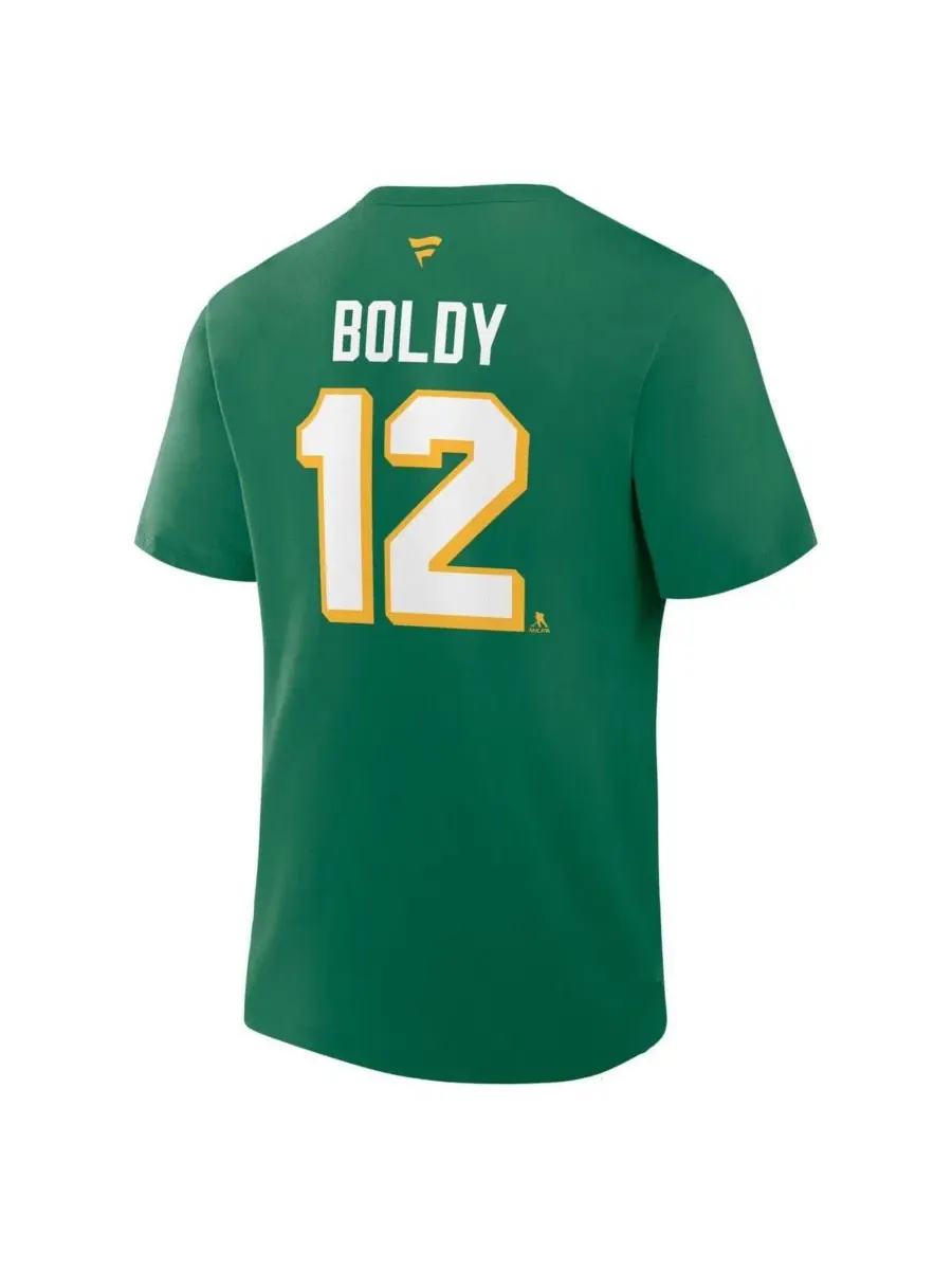 Мужская футболка Matthew Boldy Kelly Green Minnesota Wild Authentic Stack с именем и номером — изображение 3 из 3, зеленый