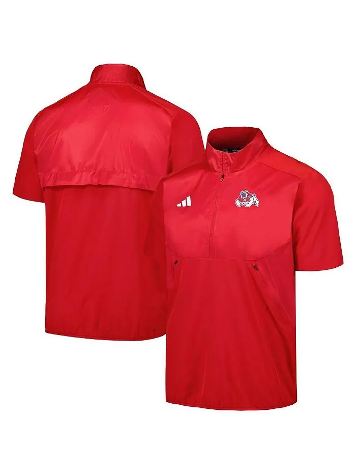 Мужская красная куртка Fresno State Bulldogs Sideline AEROREADY реглан с коротким рукавом и молнией