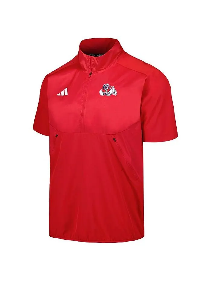 Мужская красная куртка Fresno State Bulldogs Sideline AEROREADY реглан с коротким рукавом и молнией — изображение 2 из 3
