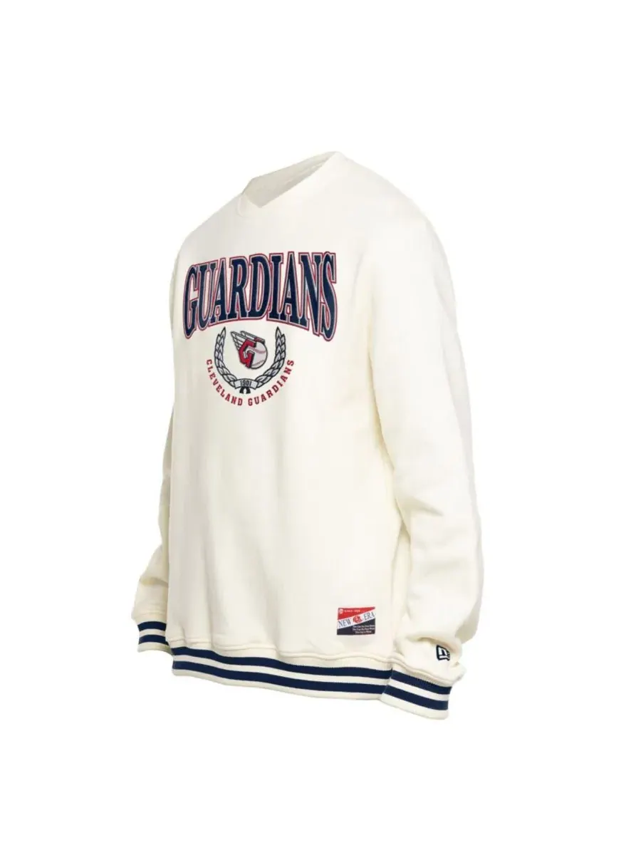 Свитшот Throwback с принтом Cleveland Guardians New Era — изображение 3 из 4, бежевый