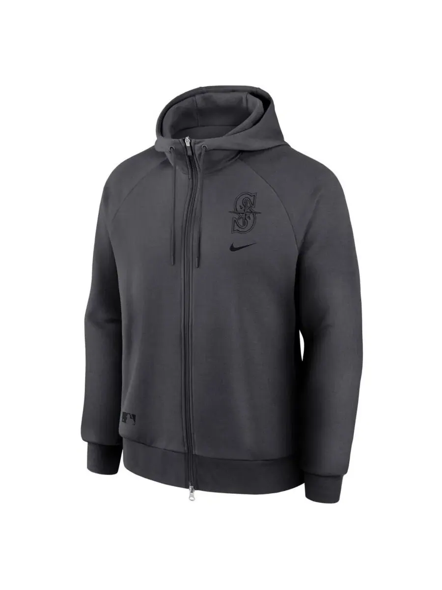 Худи с капюшоном на молнии с регланом и Dri-FIT, Anthracite Nike — изображение 2 из 4, серый