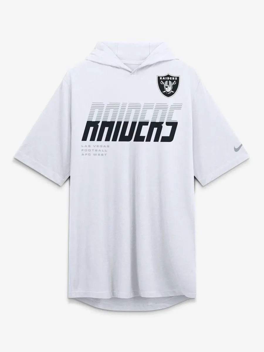 Футболка с капюшоном и принтом, модель Las Vegas Raiders Nike — изображение 2 из 5, белый