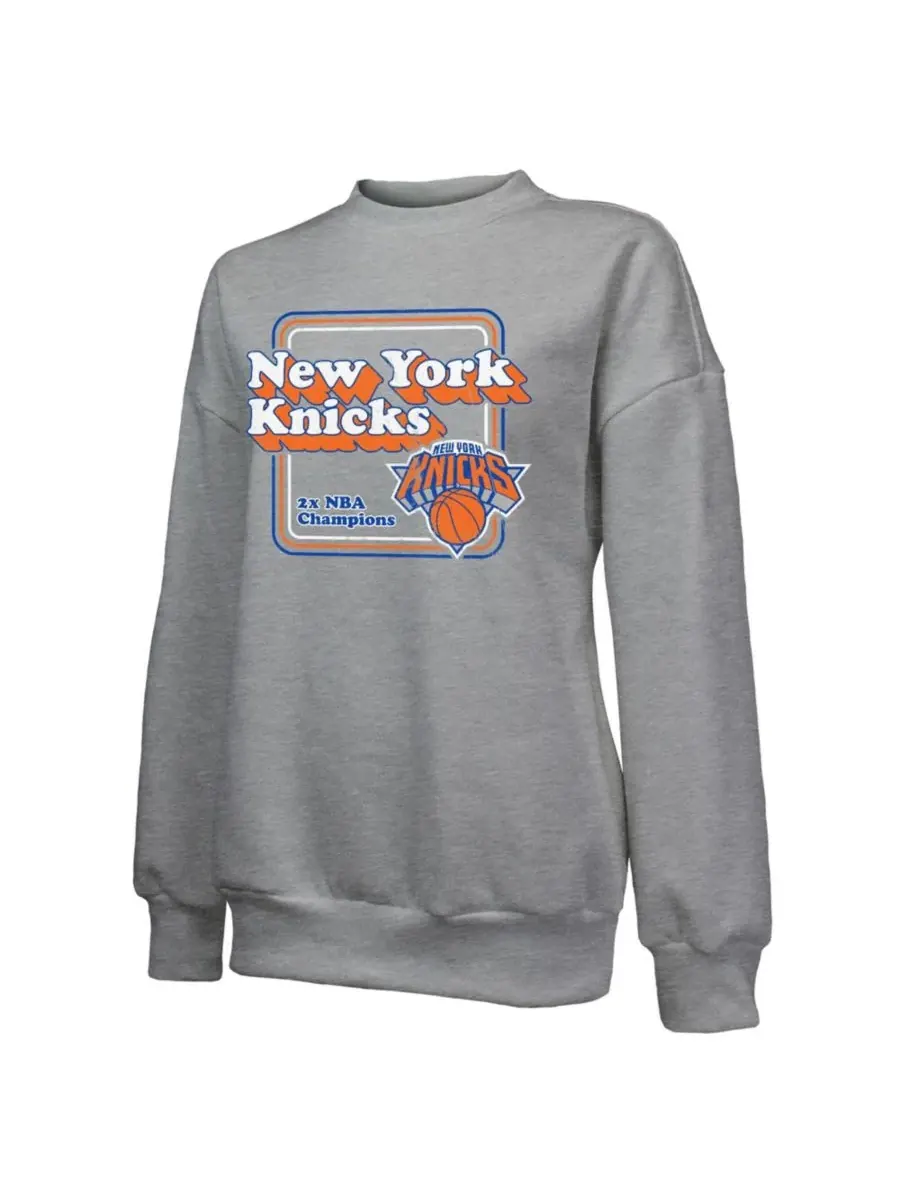 Свитшот с круглым вырезом и длинным рукавом, с принтом, New York Knicks Classic Tri-Blend Pullover — изображение 2 из 3
