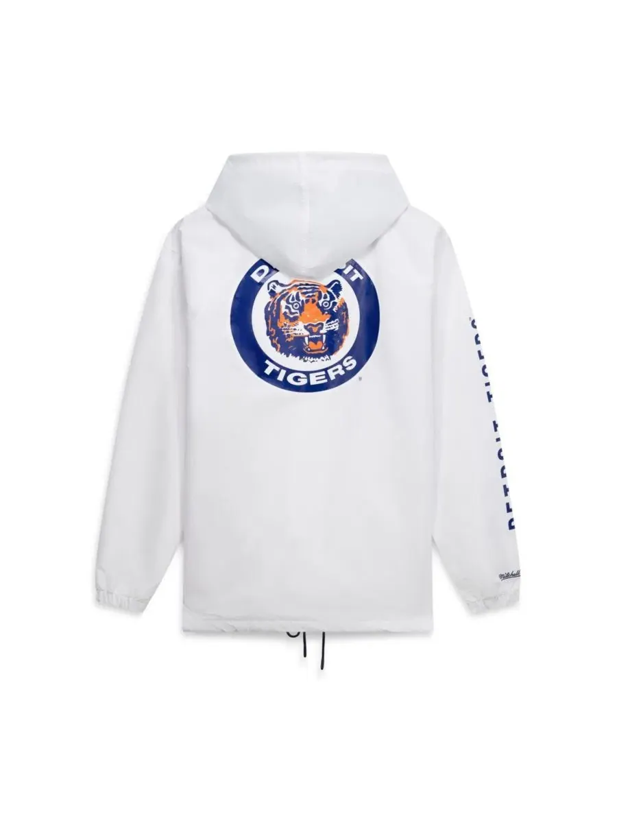 Куртка-худи с полной застежкой на кнопках Mitchell & Ness — изображение 4 из 4, белый темно-синий