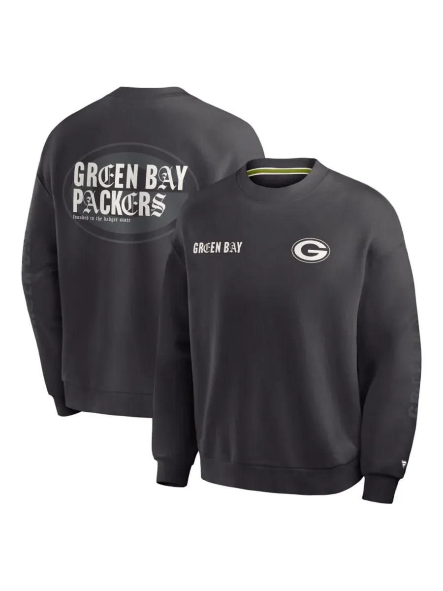 Свитшот мужской оверсайз с принтом Green Bay Packers Oversized Type Play Multi Fanatics
