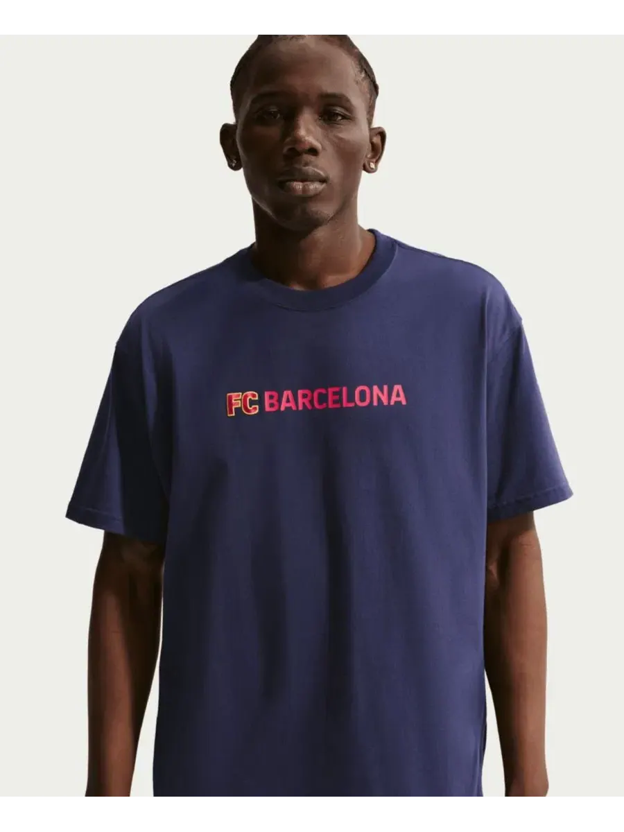 Футболка с длинным рукавом с принтом Barcelona Premium Name Nike — изображение 2 из 5, синий