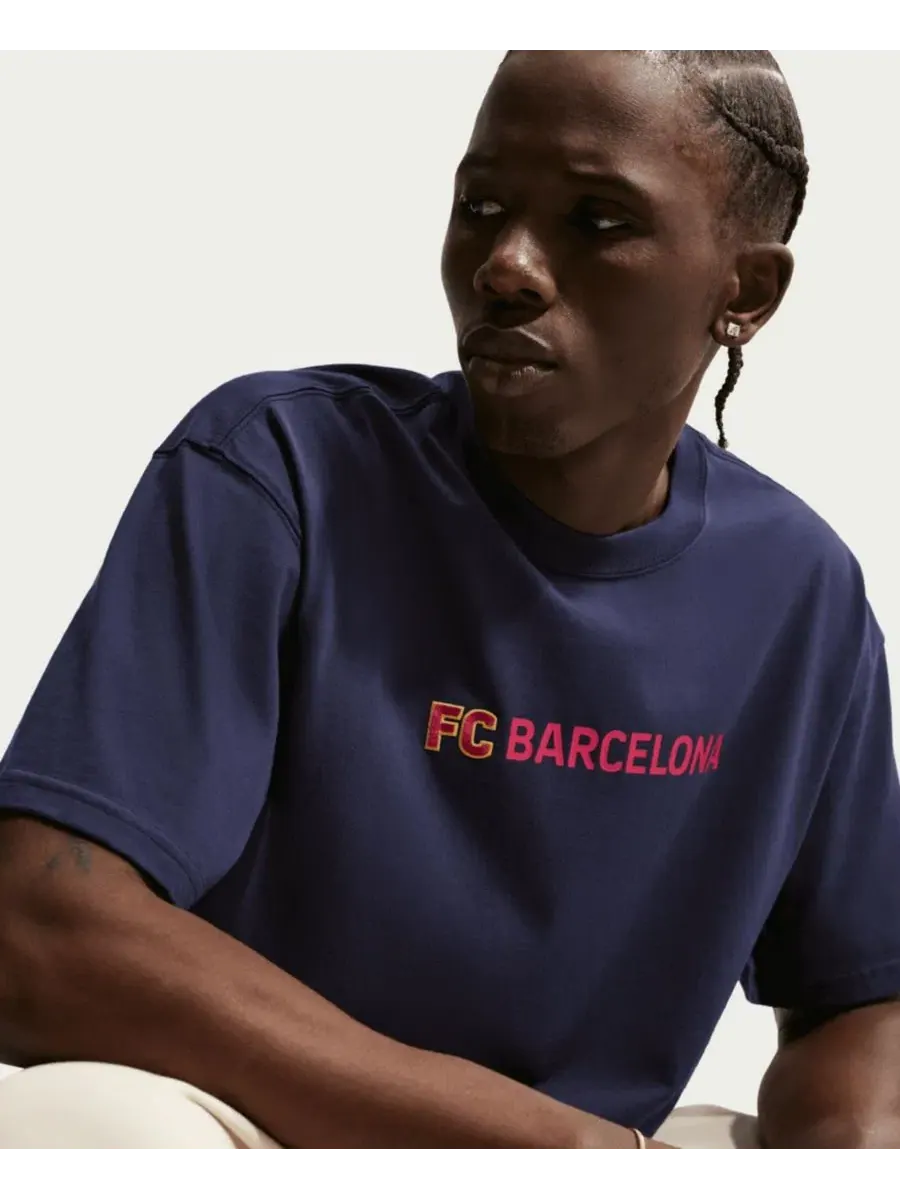 Футболка с длинным рукавом с принтом Barcelona Premium Name Nike — изображение 5 из 5, синий