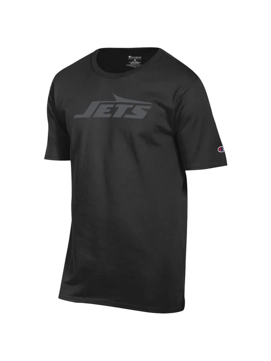 Футболка с принтом New York Jets Tonal Logo Champion — изображение 3 из 3, черный