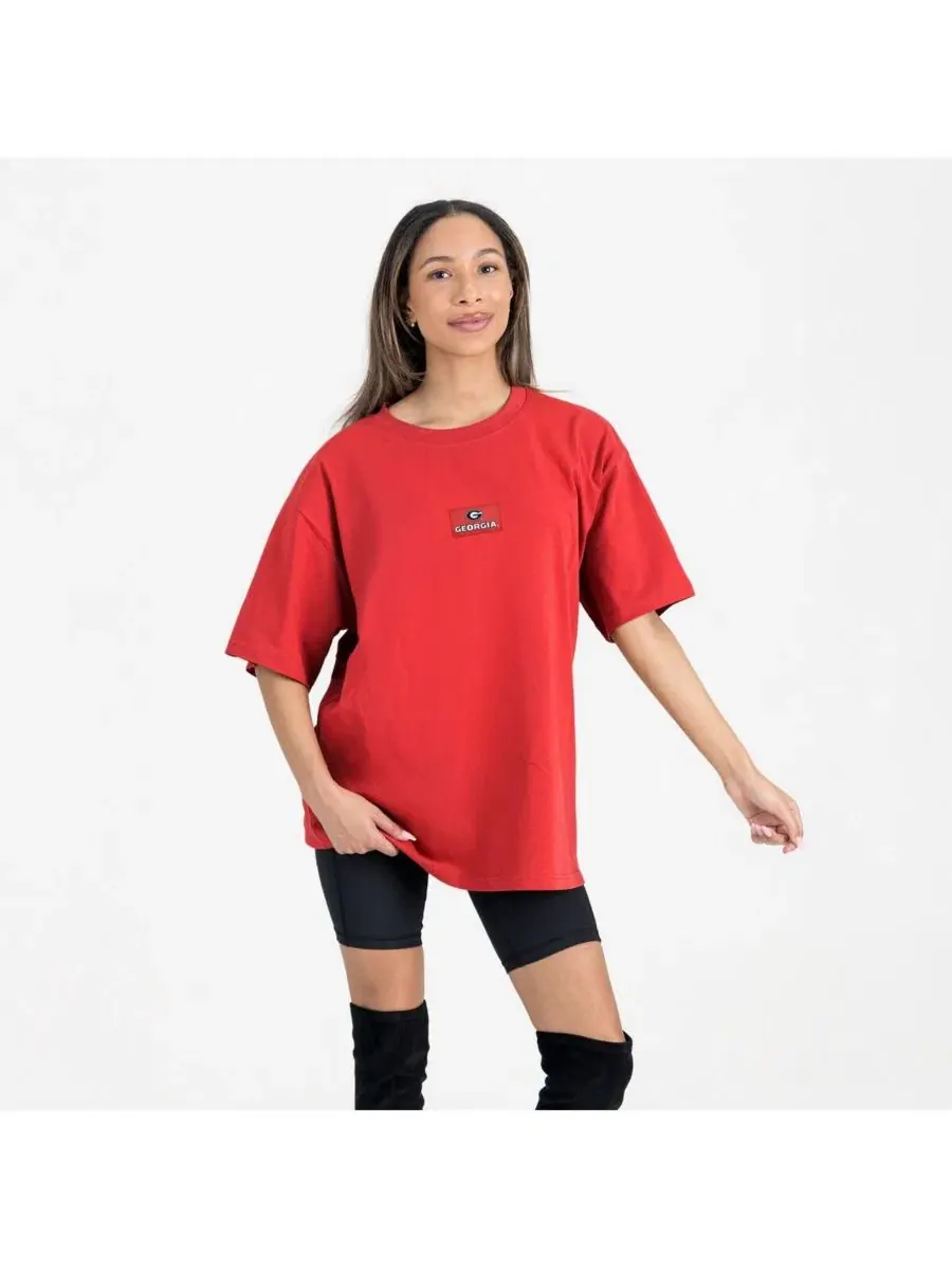 Футболка оверсайз с вышивкой команды Georgia Bulldogs Gameday Couture