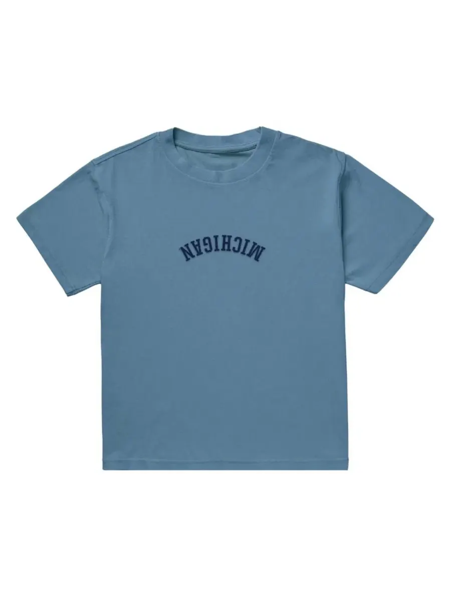 Футболка с длинным рукавом с вышивкой Michigan Wolverines Uscape Apparel — изображение 2 из 2, светлый синий
