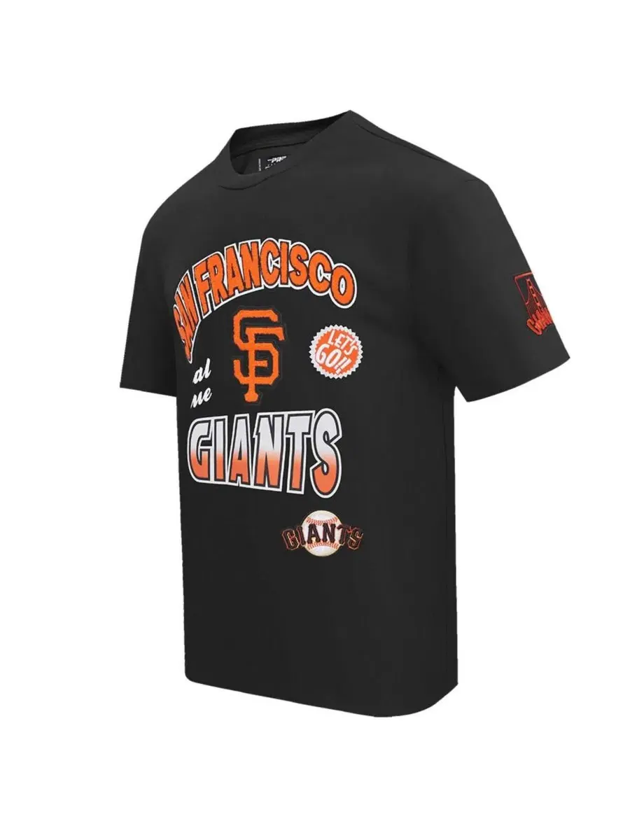 Мужская черная футболка San Francisco Giants Turn It Up с приспущенными плечами Pro Standard — изображение 2 из 5, черный