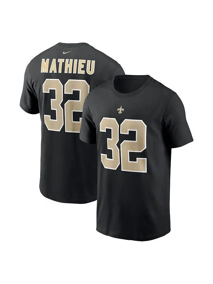 Мужская черная футболка Tyrann Mathieu New Orleans Saints с именем и номером игрока Nike — изображение 2 из 4, черный