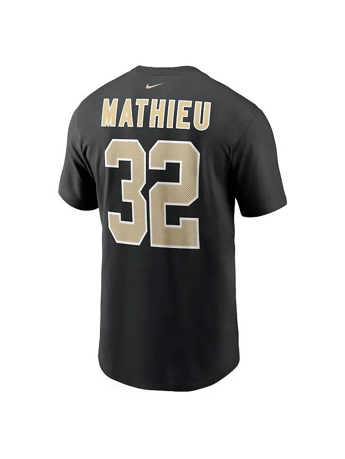 Мужская черная футболка Tyrann Mathieu New Orleans Saints с именем и номером игрока Nike — изображение 4 из 4, черный