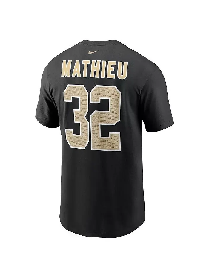 Мужская черная футболка Tyrann Mathieu New Orleans Saints с именем и номером игрока Nike — изображение 4 из 4