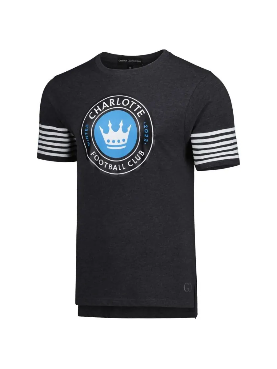 Grungy Gentleman Мужская футболка Charlotte FC угольного цвета — изображение 2 из 3, темно-серый