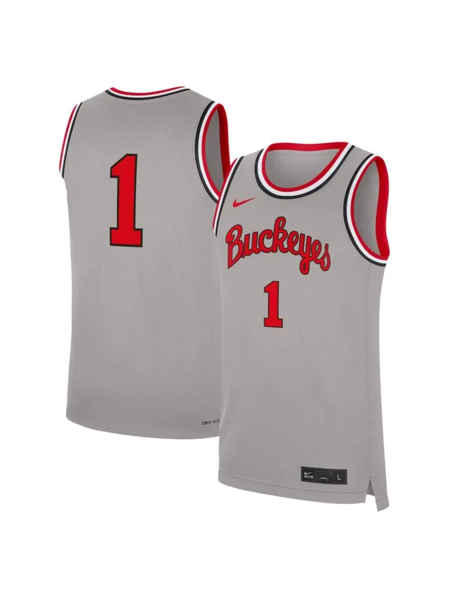 Nike Мужская серая альтернативная баскетбольная майка Ohio State Buckeyes