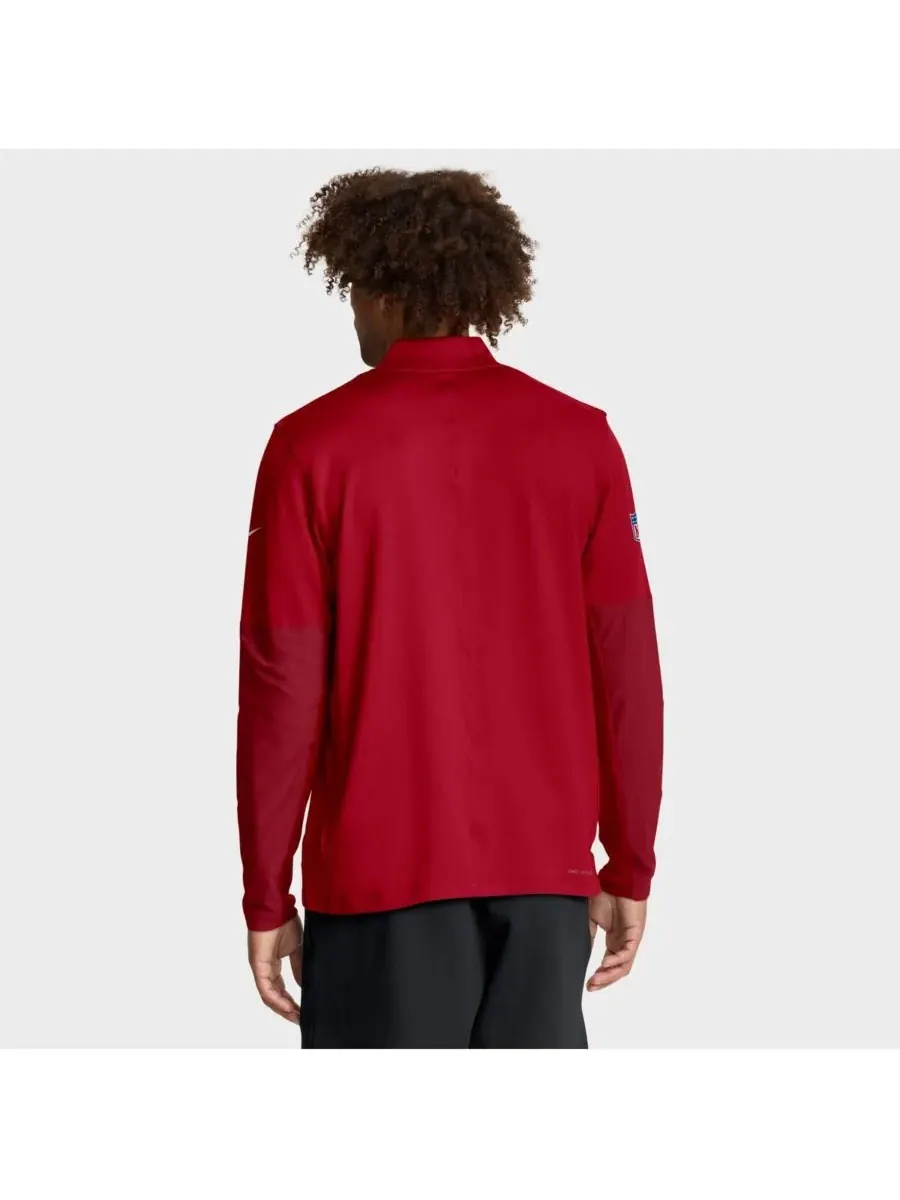 Мужская алая толстовка с капюшоном San Francisco 49ers Sideline Dri-FIT с половинной молнией Nike — изображение 2 из 5, алый