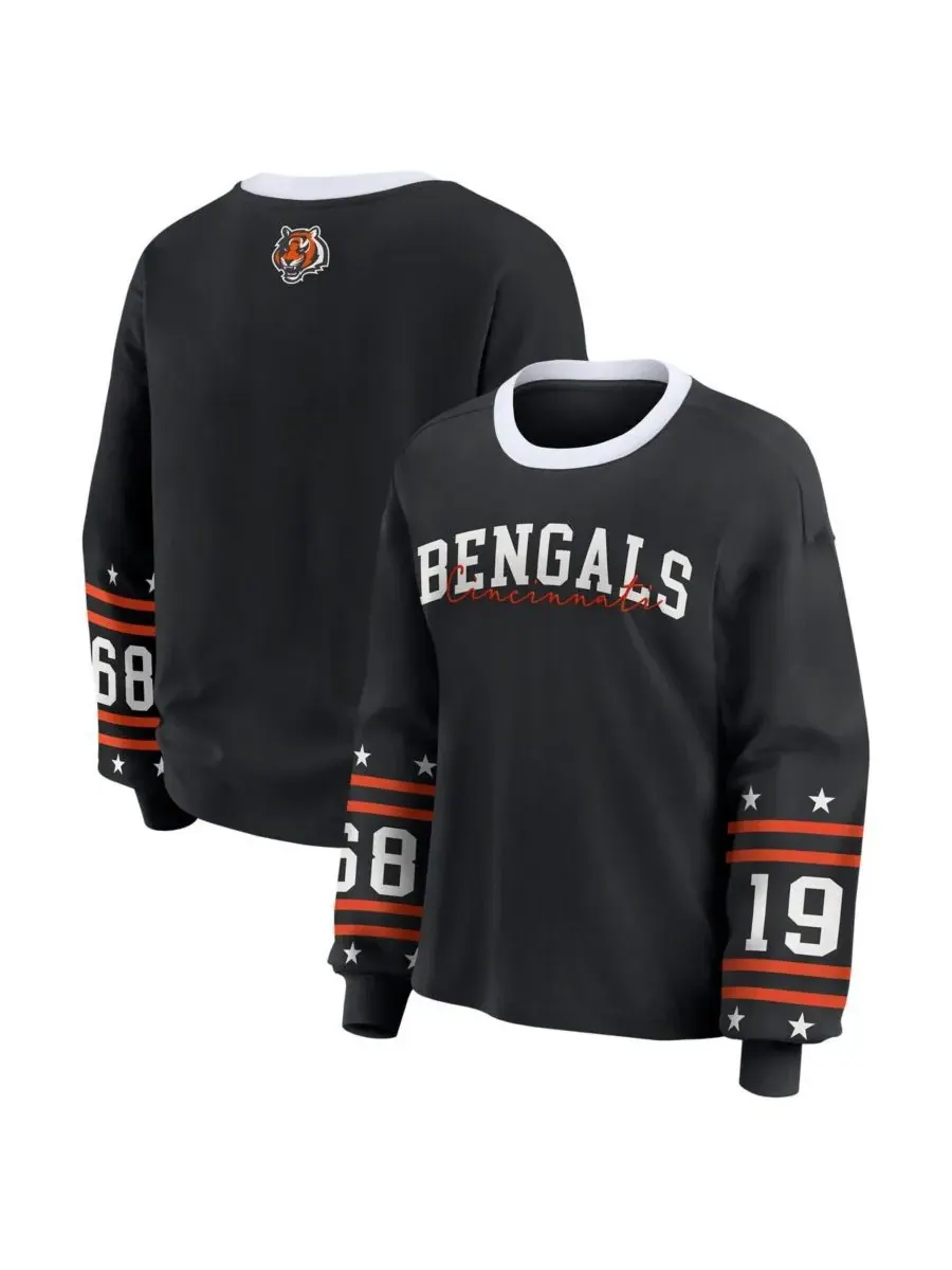 WEAR by Erin Andrews Женская черная спортивная футболка с длинными рукавами Cincinnati Bengals