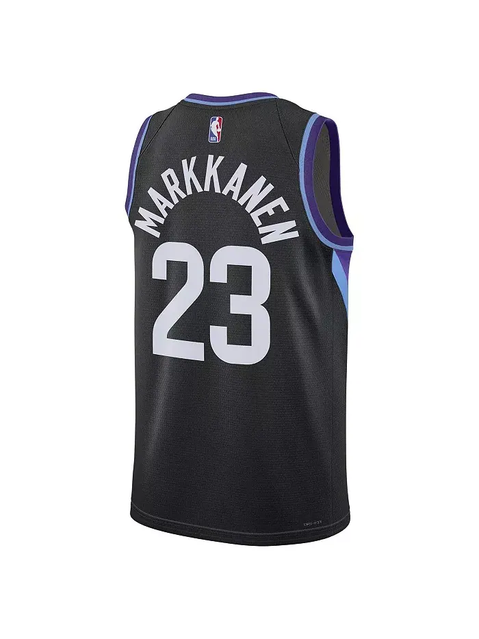 Мужская и женская баскетбольная майка Lauri Markkanen в черном цвете Utah Jazz 2024/25 Swingman — изображение 2 из 3