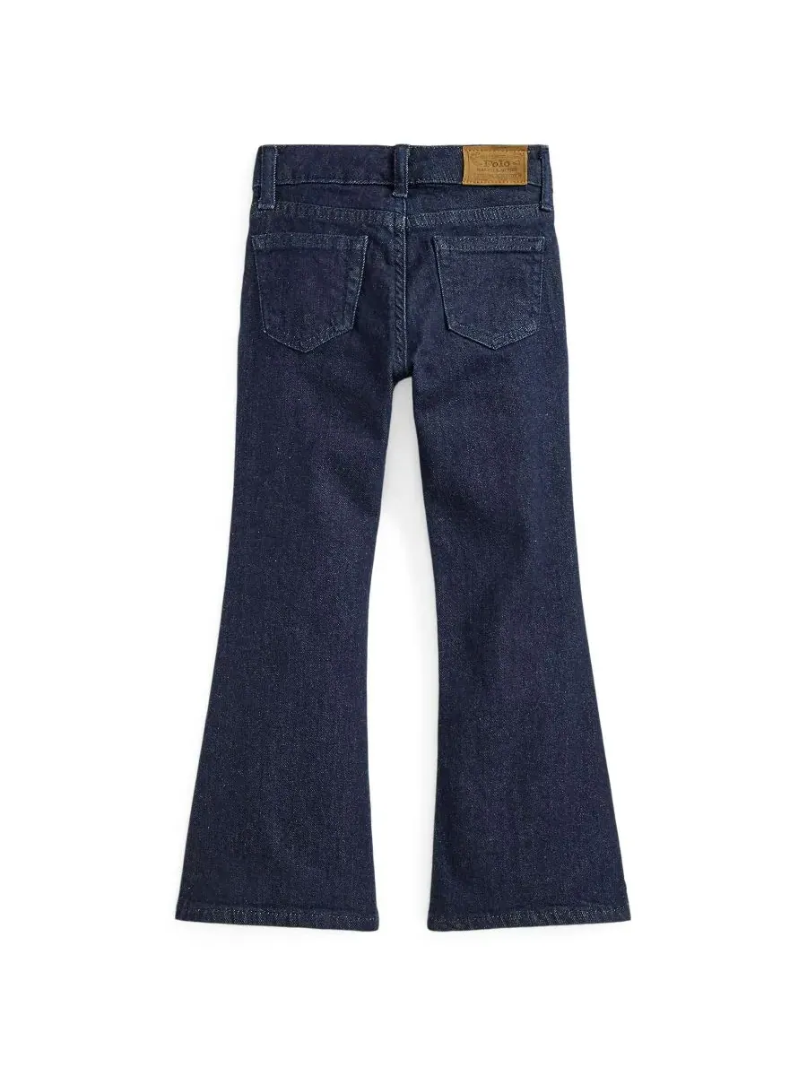 Джинсы-клеш из эластичного денима для девочек, размеры 2T-6X Polo Ralph Lauren, Mosley Wash — изображение 2 из 9