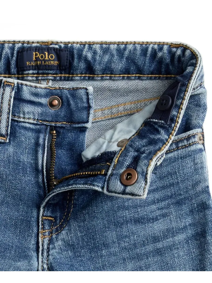 Джинсы-клеш из эластичного денима для девочек, размеры 2T-6X Polo Ralph Lauren, Mosley Wash — изображение 8 из 9