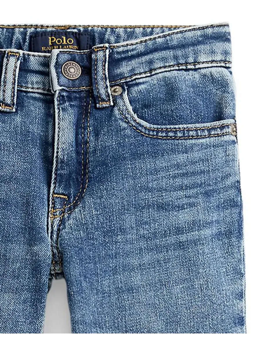 Джинсы-клеш из эластичного денима для девочек, размеры 2T-6X Polo Ralph Lauren, Mosley Wash — изображение 9 из 9