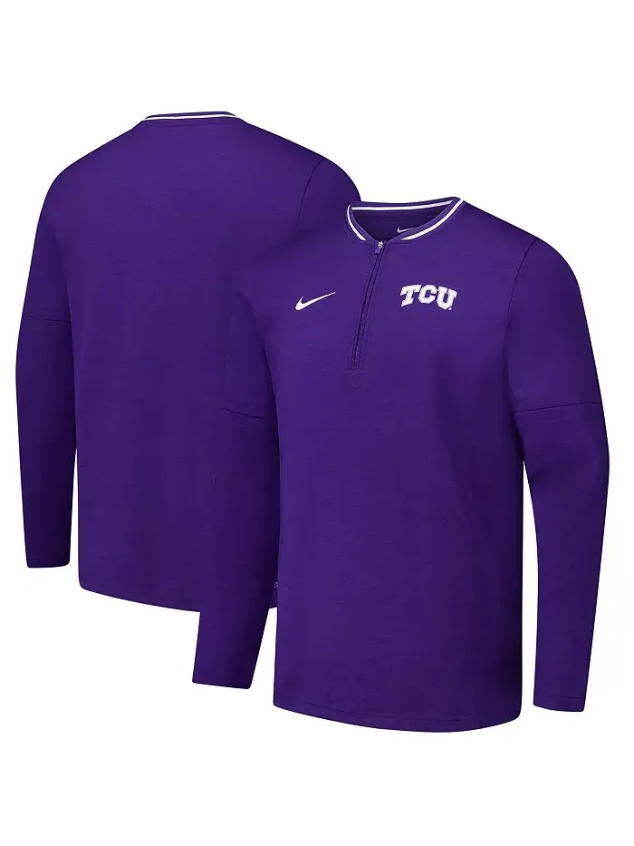 Мужская фиолетовая куртка-квартерзип TCU Horned Frogs Coaches Nike