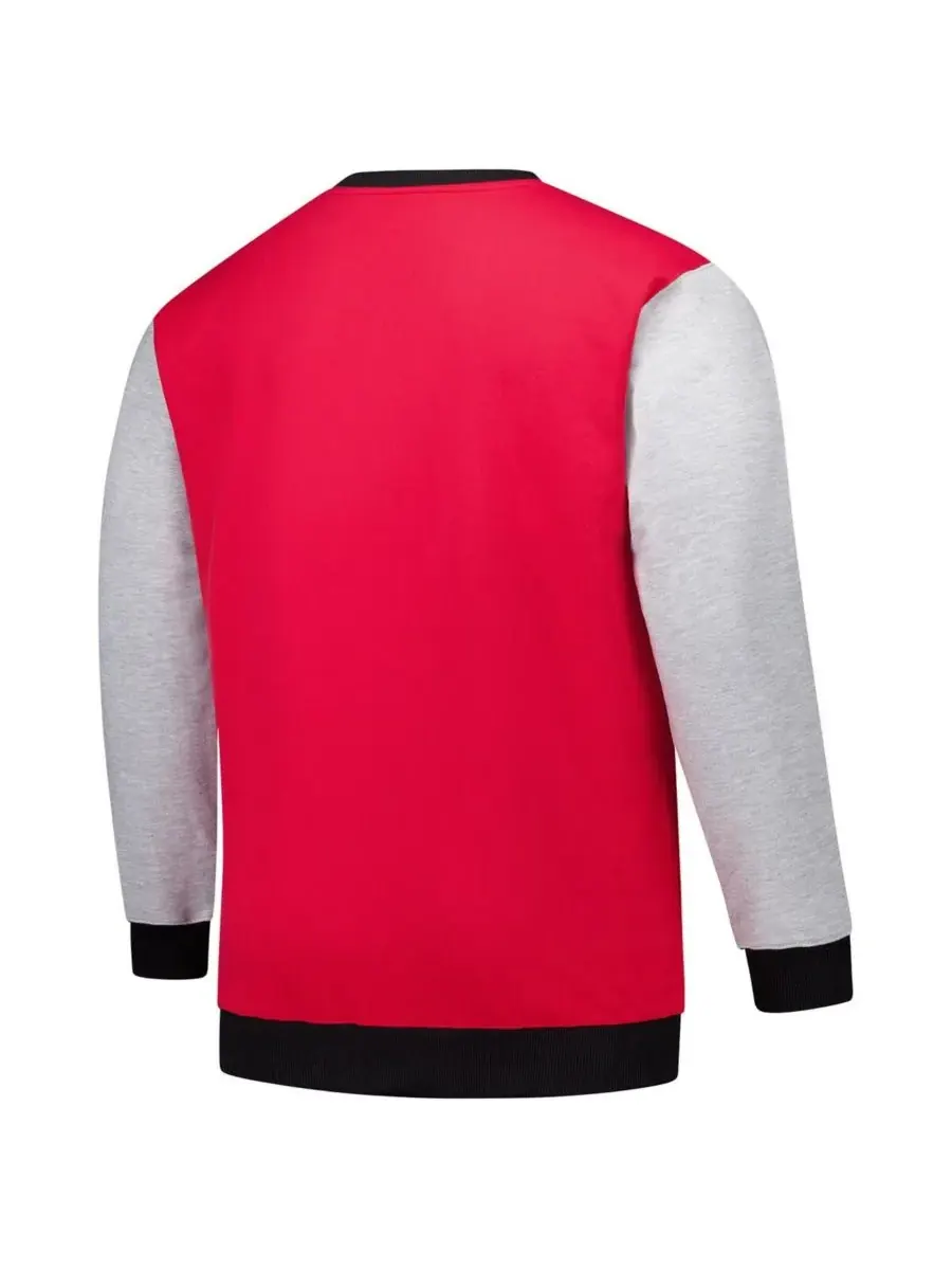 Fanatics Мужская красная толстовка Georgia Bulldogs с контрастными рукавами, большой размер груди — изображение 2 из 3