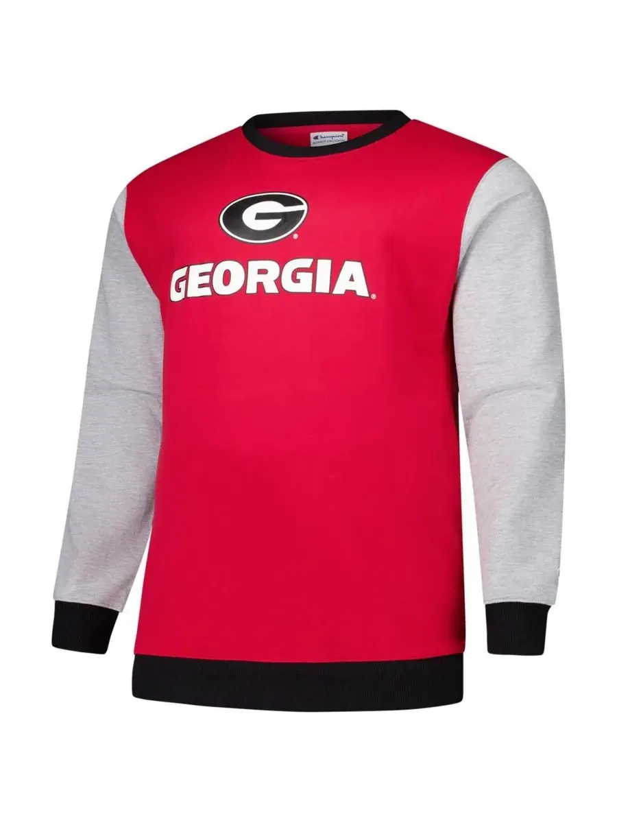 Fanatics Мужская красная толстовка Georgia Bulldogs с контрастными рукавами, большой размер груди — изображение 3 из 3