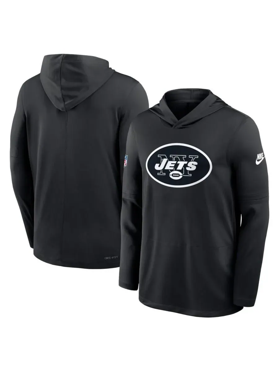 Nike Мужская черная толстовка с длинными рукавами New York Jets Alt Pack Pass Accuracy Performance