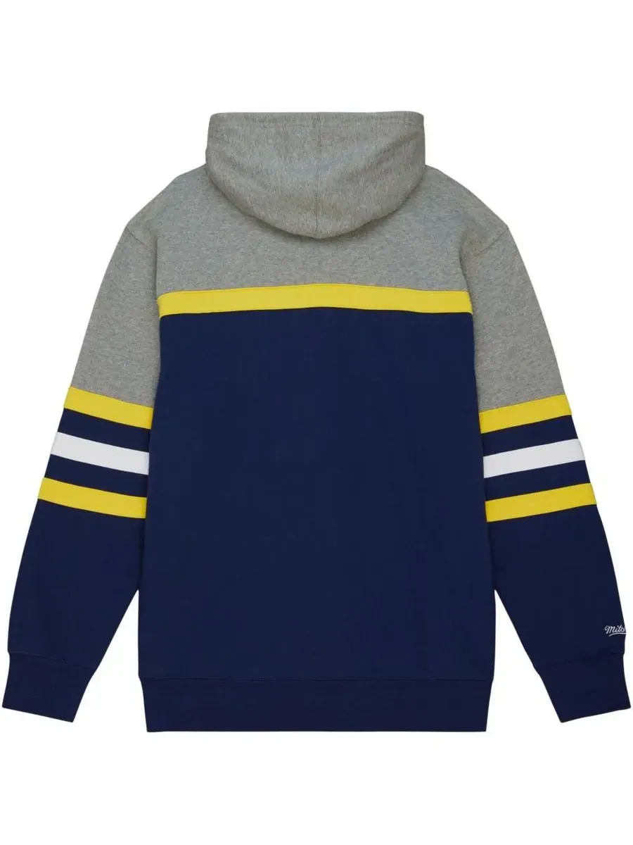 Mitchell & Ness Мужская темно-синяя толстовка с капюшоном в стиле главного тренера команды «Мичиган — изображение 2 из 4