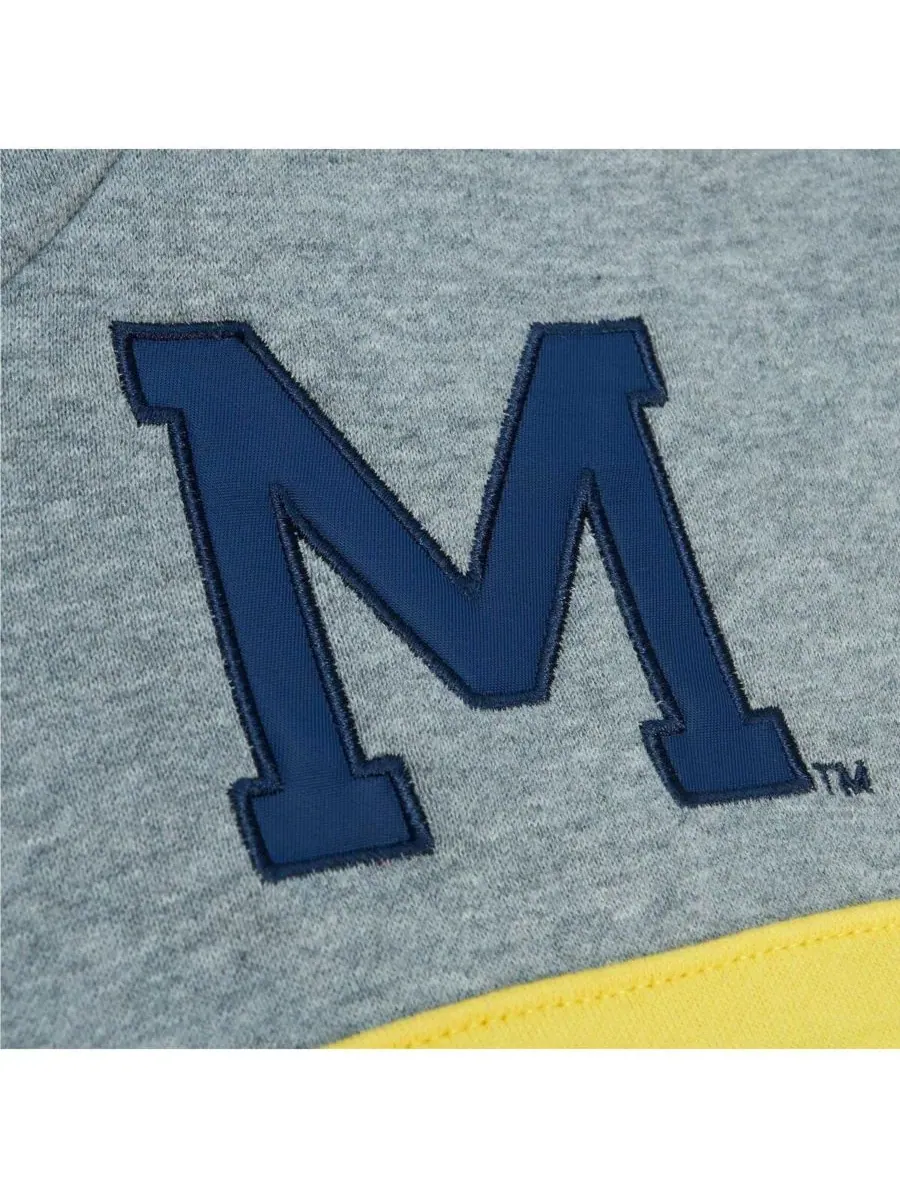 Mitchell & Ness Мужская темно-синяя толстовка с капюшоном в стиле главного тренера команды «Мичиган — изображение 4 из 4