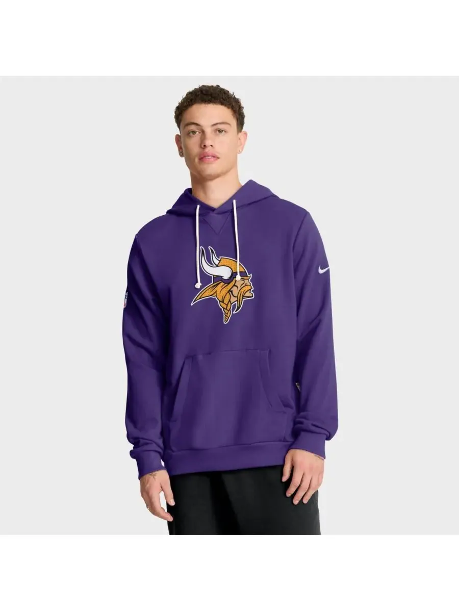 Nike Мужская фиолетовая толстовка с капюшоном Minnesota Vikings Sideline Initial Home Performance