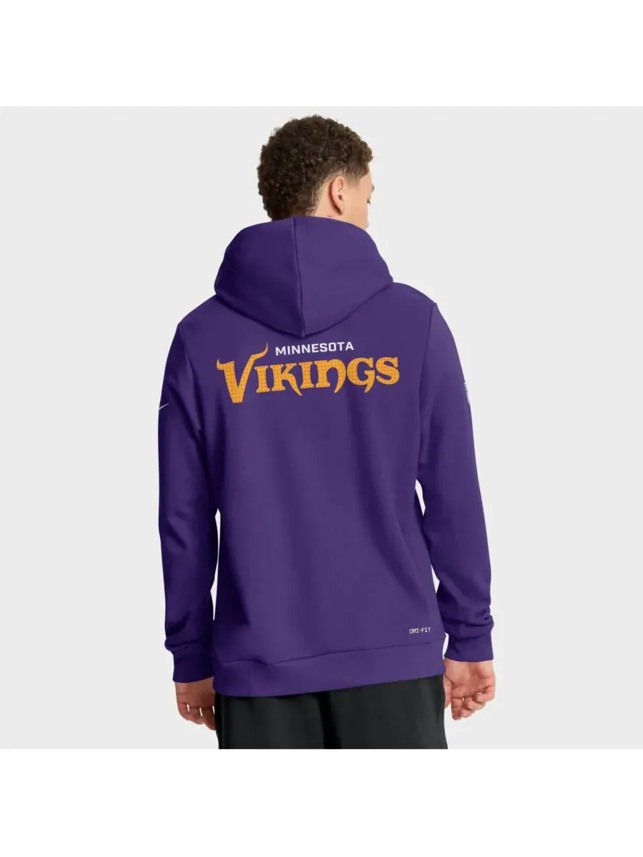 Nike Мужская фиолетовая толстовка с капюшоном Minnesota Vikings Sideline Initial Home Performance — изображение 2 из 5