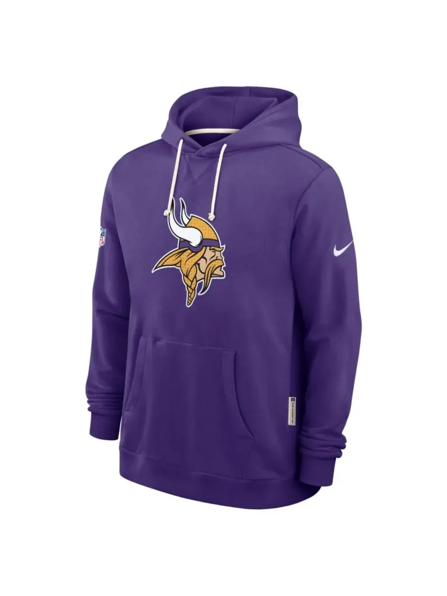 Nike Мужская фиолетовая толстовка с капюшоном Minnesota Vikings Sideline Initial Home Performance — изображение 5 из 5