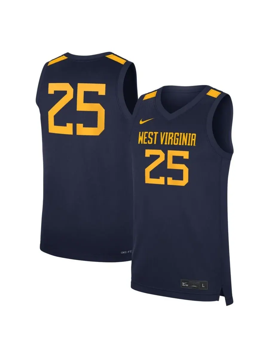 Nike Мужская баскетбольная майка West Virginia Mountaineers Road Replica, размер 25