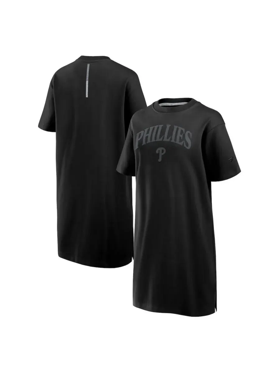 Fanatics Женское черное хлопковое платье Philadelphia Phillies Elements