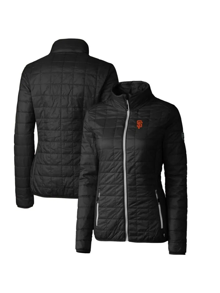 Женская черная пуховая куртка San Francisco Giants Rainier PrimaLoft Eco на молнии Cutter & Buck