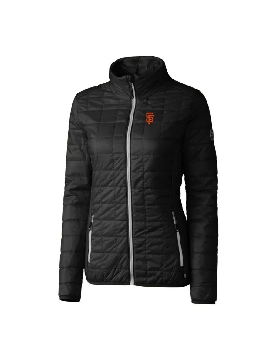 Женская черная пуховая куртка San Francisco Giants Rainier PrimaLoft Eco на молнии Cutter & Buck — изображение 3 из 3, черный