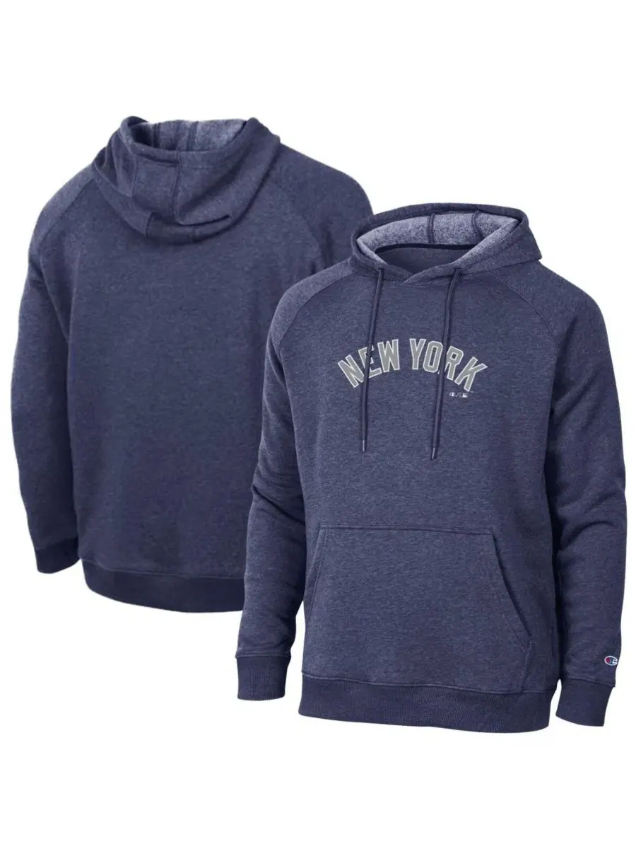 Мужская темно-синяя толстовка New York Yankees Triumph Tri-Blend с рукавами реглан Champion
