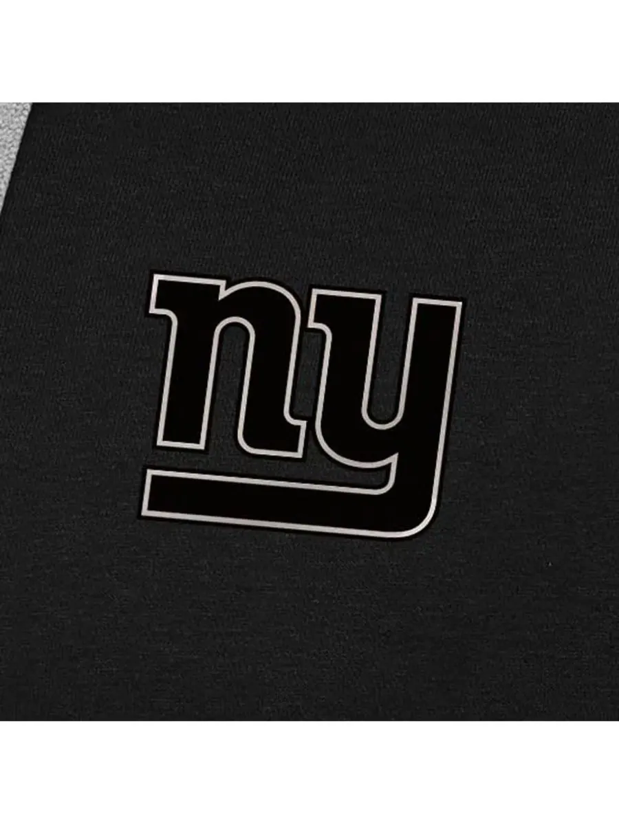 Мужская черная толстовка с капюшоном New York Giants Brushed Carbon Victory Antigua — изображение 4 из 4, черный