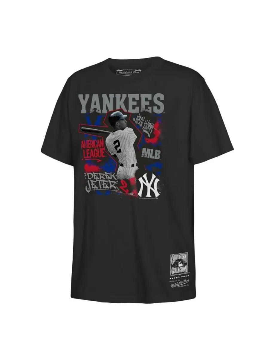 Футболка Big Boys and Girls Derek Jeter Black New York Yankees Cooperstown Star Moment Mitchell &